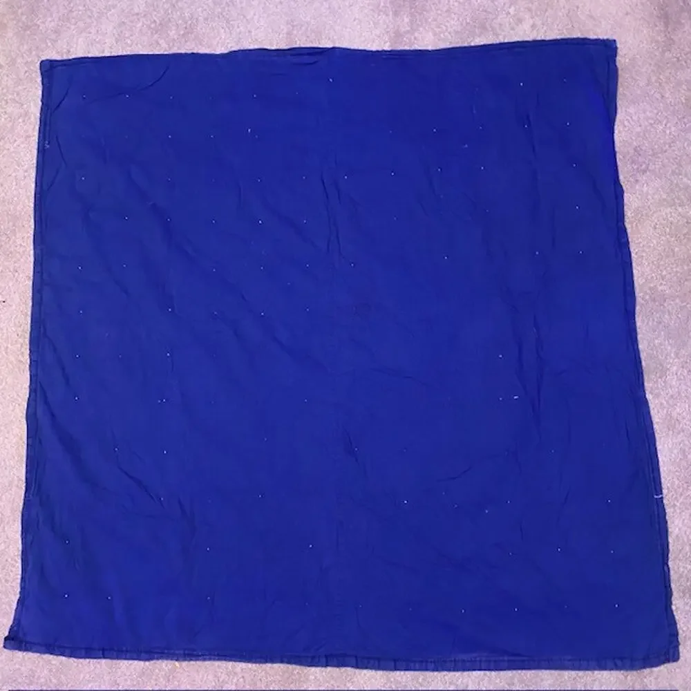 Vintage Handmade Patchwork Postage Stamp Quilt 48x48 Blue Colorful Unisex